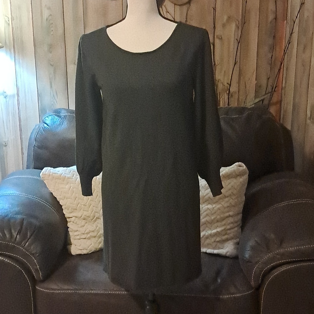 Max Studio Charcoal Professional Sweater Dress Career Office Business Preowned